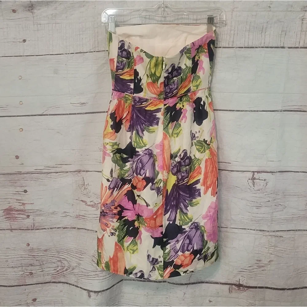 J. Crew Ella Garden‎ Floral Strapless Dress Size 00 NWT